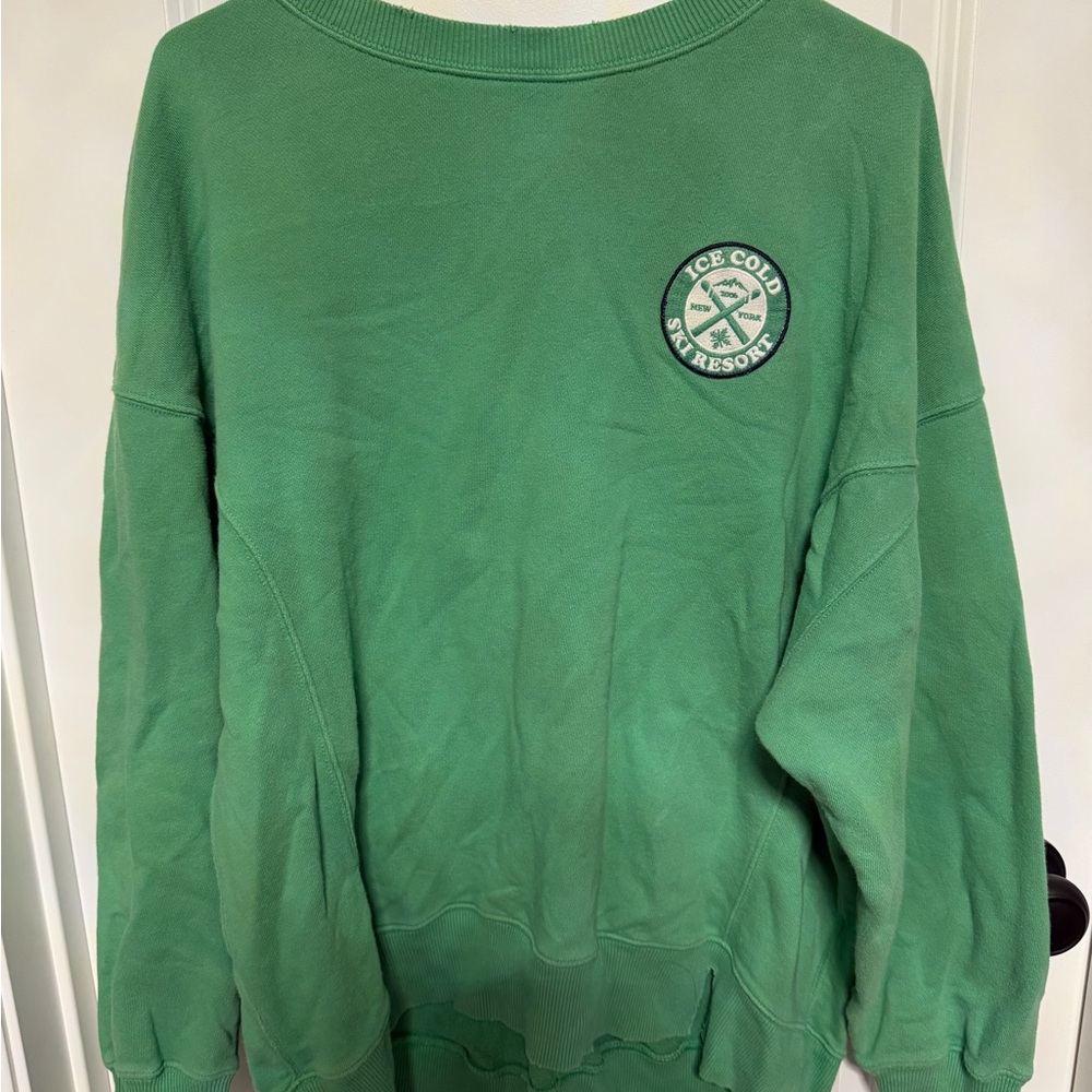 Aerie Green Ice Cold Ski Resort Sweatshirt